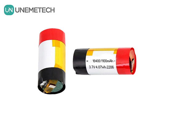 ποιότητας  3A Discharge Cylindrical Polymer Lithium Ion Battery 18400 3.7v 1100mah LiPo Battery εργοστάσιο
