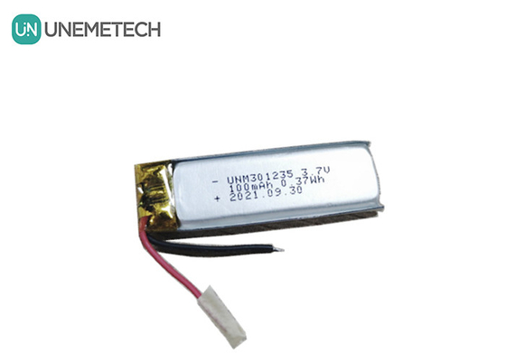 3.7V 100mAh 301235 επαναφορτιζόμενη μπαταρία πολυμερούς λιθίου για καταναλωτικά ηλεκτρονικά