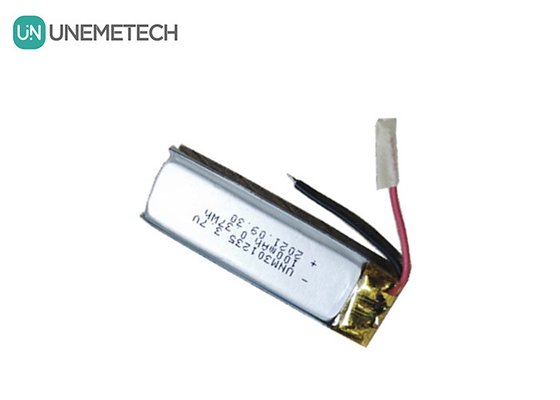 3.7V 100mAh 301235 επαναφορτιζόμενη μπαταρία πολυμερούς λιθίου για καταναλωτικά ηλεκτρονικά