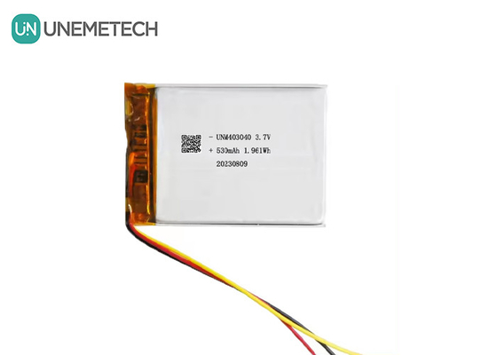 3.7V 530mAh Custom Lithium Polymer Battery 403040 με UL1642 Μεγάλη διάρκεια κύκλου ζωής