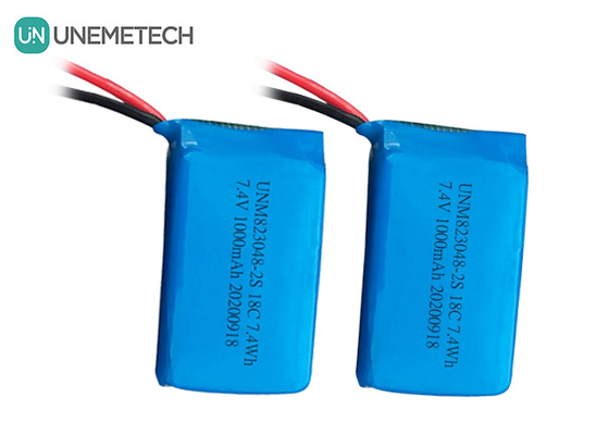 2S υψηλής ταχύτητας εκφόρτισης μπαταρία LiPo / 18C μπαταρία πολυμερούς λιθίου 7.4v 1000mah 823048