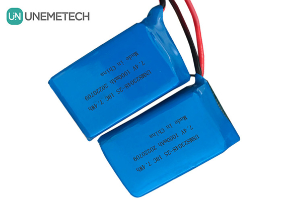 2S υψηλής ταχύτητας εκφόρτισης μπαταρία LiPo / 18C μπαταρία πολυμερούς λιθίου 7.4v 1000mah 823048