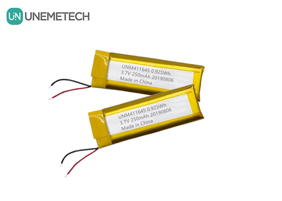 3.7V 250mAh Λί-πολυμερή μπαταρία 411645 / LiPo επαναφορτιζόμενο πακέτο μπαταρίας για POS μηχανή