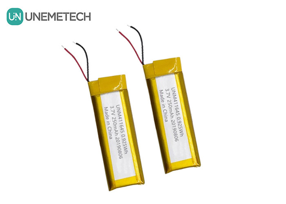 3.7V 250mAh Λί-πολυμερή μπαταρία 411645 / LiPo επαναφορτιζόμενο πακέτο μπαταρίας για POS μηχανή