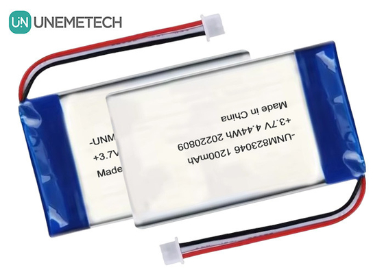 Ανανεώσιμη μπαταρία πολυμερούς λιθίου 3.7 V 1200mah 4.44 Wh 823046 Πολυμερή μπαταρία