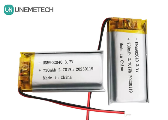 UL1642 Πιστοποιητικά Αναφορτώσιμη μπαταρία Lipo 902040 3.7V 730mAh για κινητή συσκευή