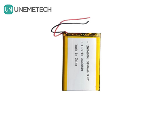 Ανανεώσιμη μπαταρία Lipo υψηλής τάσης 3.8V 744068 3150mah μπαταρία για σύστημα παρακολούθησης GPS