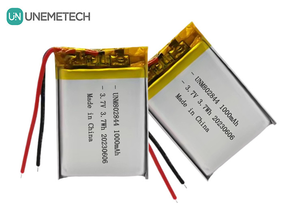 3.7V επαναφορτιζόμενη μπαταρία ιόντων λιθίου 1000mAh 802844 μπαταρία πολυμερούς λιθίου για μικρές οικιακές συσκευές