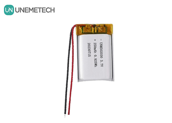 UNEMETECH 3.7V 250mAh επαναφορτιζόμενη μπαταρία πολυμερούς λιθίου 502030 για συσκευές ομορφιάς