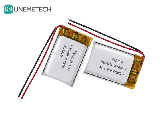 UNEMETECH 3.7V 250mAh επαναφορτιζόμενη μπαταρία πολυμερούς λιθίου 502030 για συσκευές ομορφιάς