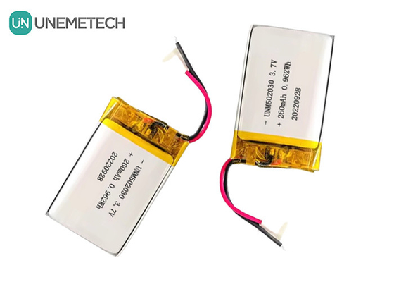 Αναφορτιζόμενες μπαταρίες Lipo 502030 / 3.7V 260mAh Μικρή προσαρμοσμένη μπαταρία πολυμερούς λιθίου