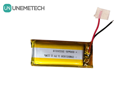 600mAh Custom Silver Li-ion Battery / 851838 3.7V Wearing Device Η μπαταρία ιόντων λιθίου πολυμερούς