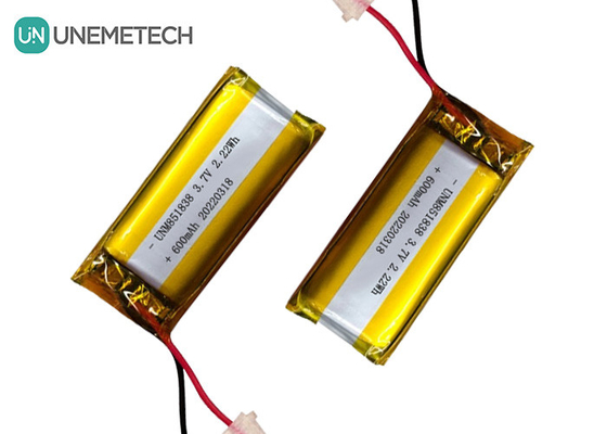 600mAh Custom Silver Li-ion Battery / 851838 3.7V Wearing Device Η μπαταρία ιόντων λιθίου πολυμερούς