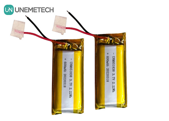 600mAh Custom Silver Li-ion Battery / 851838 3.7V Wearing Device Η μπαταρία ιόντων λιθίου πολυμερούς