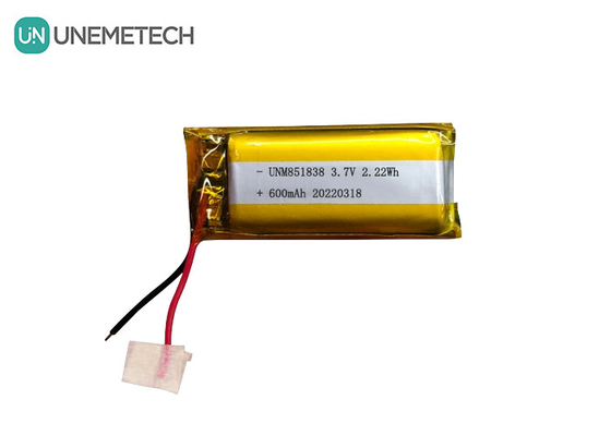 600mAh Custom Silver Li-ion Battery / 851838 3.7V Wearing Device Η μπαταρία ιόντων λιθίου πολυμερούς