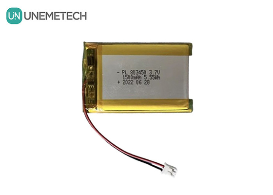 UNEMETECH 1.5A επαναφορτιζόμενη μπαταρία πολυμερούς λιθίου 803450 / 3.7V 1500mAh μπαταρία πολυμερούς ιόντων λιθίου