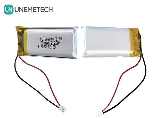 3.7V 600mAh επαναφορτιζόμενη μπαταρία πολυμερούς Li 802040 για ηλεκτρονικά προϊόντα