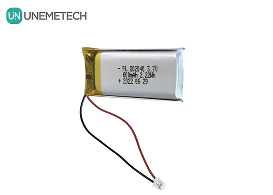 3.7V 600mAh επαναφορτιζόμενη μπαταρία πολυμερούς Li 802040 για ηλεκτρονικά προϊόντα