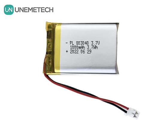 3.7V μπαταρία πολυμερούς λιθίου 803040 1000mAh μπαταρία πολυλιθίου για καλλυντικό όργανο