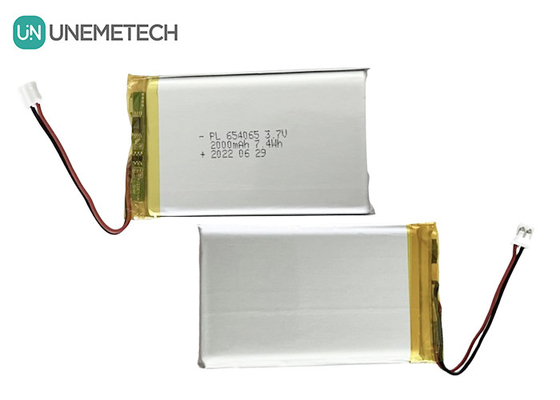 2000mAh 3.7V επαναφορτιζόμενη μπαταρία πολυμερούς λιθίου 654065 για ηλεκτρονικά παιχνίδια