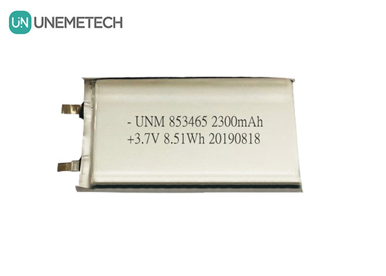 3.7V 2300mah Ενιαία κυψέλη πολυμερούς μπαταρίας λιθίου 853465 με IEC62133 για ιατρικό εξοπλισμό