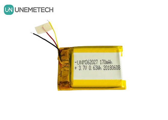 Ασημένιο 3.7V 170mAh Custom Li-polyer μπαταρίες 362027 για φορητό εκτυπωτή ιατρική συσκευή