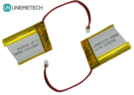 4.35V 360mAh Πολυμερή Ηλεκτρική μπαταρία ιόντων λιθίου 552525 3.8V Για φορητές συσκευές