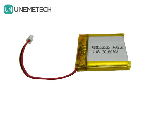 4.35V 360mAh Πολυμερή Ηλεκτρική μπαταρία ιόντων λιθίου 552525 3.8V Για φορητές συσκευές