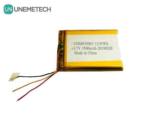 3.7V 3500mAh Custom Μεγάλη μπαταρία πολυμερούς λιθίου 835063 για ιατρικό εξοπλισμό ομορφιάς
