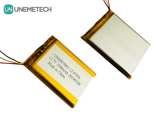 3.7V 3500mAh Custom Μεγάλη μπαταρία πολυμερούς λιθίου 835063 για ιατρικό εξοπλισμό ομορφιάς