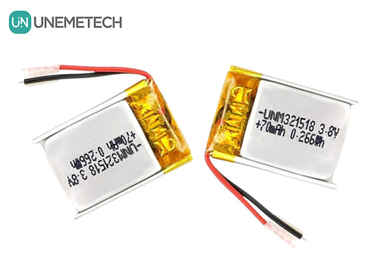 3.8V υψηλής τάσης μπαταρία ιόντων λιθίου Ultra Small Lipo μπαταρία 4.35V 70mAh 321518 Για GPS Tracker
