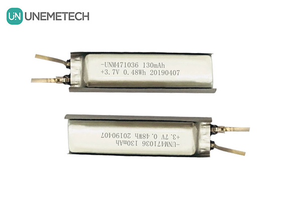 3.7 Λιθιοϊονική πολυμερή μπαταρία / IEC62133 Εγκρίθηκε 471036 130mAh Λιθιοϊονική πολυμερή μπαταρία