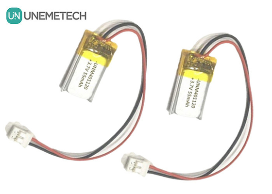 401120 3.7V 55mAh Τεχνητές μπαταρίες Lipo / ακουστικά επαναφορτιζόμενη μπαταρία Lipo
