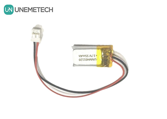 401120 3.7V 55mAh Τεχνητές μπαταρίες Lipo / ακουστικά επαναφορτιζόμενη μπαταρία Lipo
