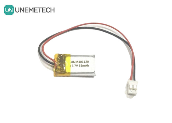 401120 3.7V 55mAh Τεχνητές μπαταρίες Lipo / ακουστικά επαναφορτιζόμενη μπαταρία Lipo