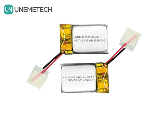 85mAh 3.7V Μικρή μπαταρία πολυμερούς λιθίου 421522 επαναφορτιζόμενη με PCM και μολύβι