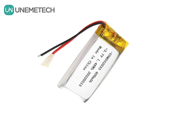 3.7V επαναφορτιζόμενη μπαταρία πολυμερούς ιόντων λιθίου 552035 400mAh μπαταρία Li Po για ασύρματη συσκευή