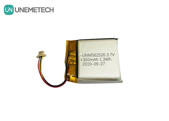 4.2V 350mAh Τυποποιημένες μπαταρίες πολυμερών ιόντων λιθίου 562526 1.0C Εκφόρτιση για ψηφιακά προϊόντα