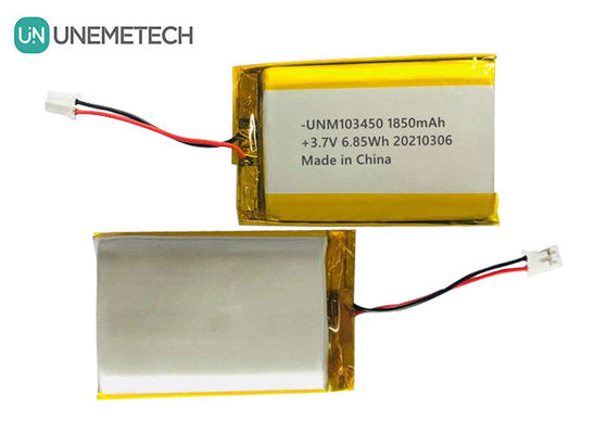 103450 3.7V 1850mAh επαναφορτιζόμενη μπαταρία Lipo IEC62133 UN38.3 MSDS Εγκριθείσα μπαταρία πολυμερούς λιθίου