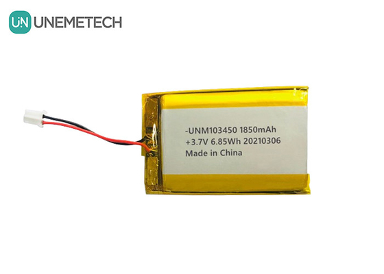 103450 3.7V 1850mAh επαναφορτιζόμενη μπαταρία Lipo IEC62133 UN38.3 MSDS Εγκριθείσα μπαταρία πολυμερούς λιθίου