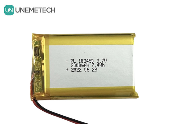 3.7V 2000mAh επαναφορτιζόμενη μπαταρία πολυμερούς λιθίου 103450 Μεγάλη χωρητικότητα για ηλεκτρική αντλία στήθους