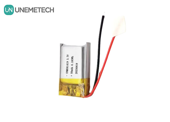Υπερμικρή 3.7v 50mah Λίπο μπαταρία 15C υψηλής ταχύτητας εκφόρτισης μπαταρία ιόντων λιθίου 581419