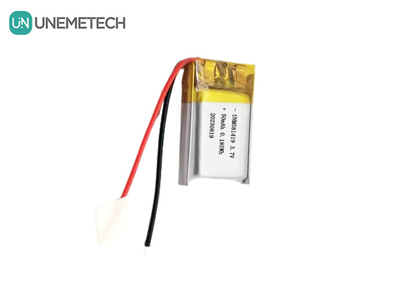 Υπερμικρή 3.7v 50mah Λίπο μπαταρία 15C υψηλής ταχύτητας εκφόρτισης μπαταρία ιόντων λιθίου 581419