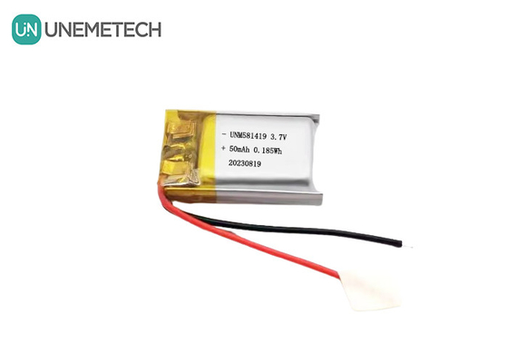 Υπερμικρή 3.7v 50mah Λίπο μπαταρία 15C υψηλής ταχύτητας εκφόρτισης μπαταρία ιόντων λιθίου 581419