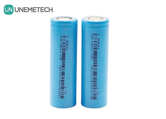 2500mAh 3.7V Max 6A συνεχής φόρτιση κυλινδρική μπαταρία ιόντων λιθίου 18650 INR18650-25P