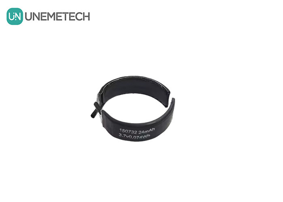 3.7V καμπυλωτή μπαταρία LiPo 150732 Min χωρητικότητα 22mAh Ειδική σχήμα μπαταρίες Lipo μονοκύτταρα