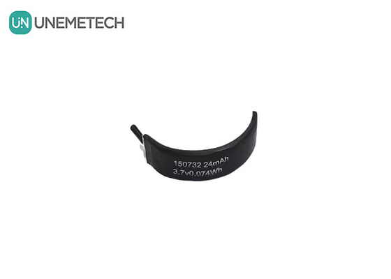 3.7V καμπυλωτή μπαταρία LiPo 150732 Min χωρητικότητα 22mAh Ειδική σχήμα μπαταρίες Lipo μονοκύτταρα