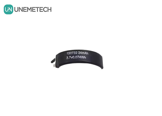 3.7V καμπυλωτή μπαταρία LiPo 150732 Min χωρητικότητα 22mAh Ειδική σχήμα μπαταρίες Lipo μονοκύτταρα