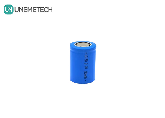 3.7V 80mAh Μικρή κυλινδρική επαναφορτιζόμενη μπαταρία ιόντων λιθάνθρακα 10150 για κουρέλι μαλλιών της μύτης