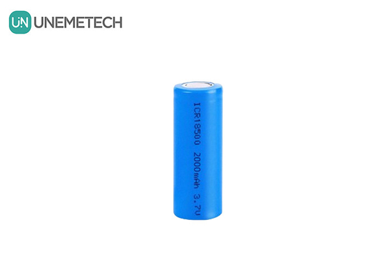3.7V 18500 μπαταρία ιόντων λιθίου 2000mAh επαναφορτιζόμενη κυλινδρική για φακό